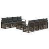 vidaXL Gartensofa-set 9 stk. Grau Poly-Rattan
