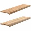 vidaXL Treppenstufen 2 Stk. Unbehandelt 100x25x2 cm Massivholz Eiche