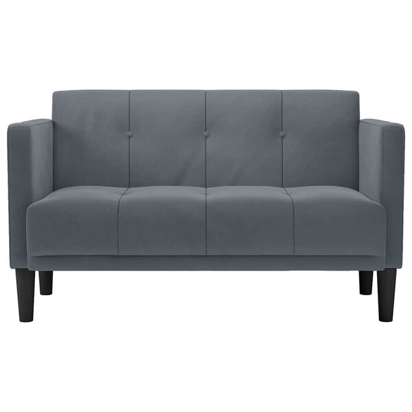 vidaXL Zweisitzer-Sofa Dunkelgrau 111 cm Samt