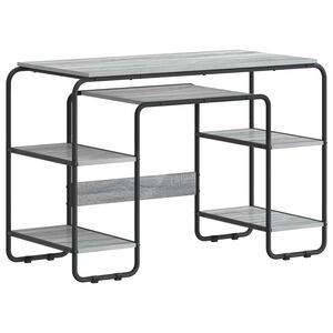 vidaXL Schreibtisch mit Stauraum Sonoma-Grau 113,5 x 52 x 75,5 cm