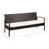 vidaXL 5-tlg. Garten-Lounge-Set mit Auflagen Poly Rattan Schwarz