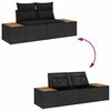 vidaXL Garten-Sofa-Set mit Kissen mit Speicher 8 pcs Schwarz