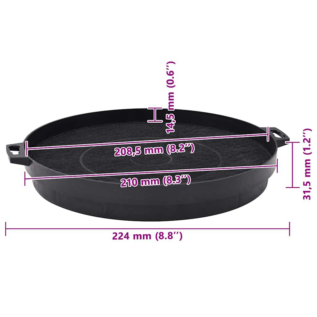 VidaXL Aktivkohlefilter 2er Set Für Dunstabzugshauben – 105x21 Mm, Gegen Geruch & Fett, Für Umluft-Betrieb