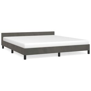 vidaXL Bettgestell ohne Matratze Dunkelgrau 160x200 cm Samt