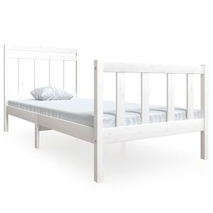 vidaXL Massivholzbett Wei&szlig; 90x190 cm