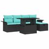 vidaXL Gartensofa-set 6 stk. Schwarz Poly-Rattan