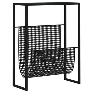vidaXL Zeitschriftenst&auml;nder Schwarz 35x15x45 cm Stahl