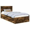 vidaXL Bettrahmen Ger&auml;ucherte Eiche 100 x 200 cm Ingenieurs Holz