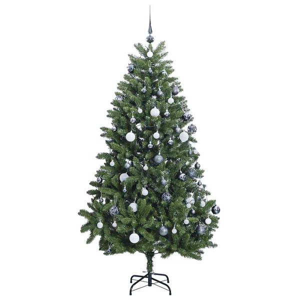 vidaXL Künstlicher Weihnachtsbaum Klappbar 300 LEDs & Kugeln 270 cm
