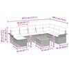 vidaXL Garten-Sofa-Set mit Kissen 9 pcs Schwarz Poly Rattan