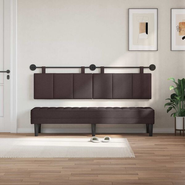 vidaXL H&auml;ngevorderseite Wandmontiert Dunkelbraun 170 x 55 x 5 cm Stoff