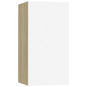 vidaXL TV-Schrank Wei&szlig; Sonoma-Eiche 30,5x30x60 cm Holzwerkstoff