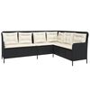 vidaXL 2-tlg. Garten-Sofagarnitur mit Auflagen Schwarz Poly Rattan