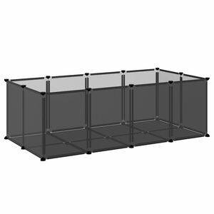 vidaXL Kleintierk&auml;fig Schwarz 144x74x46,5 cm PP und Stahl