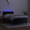 vidaXL Boxspringbett mit Matratze & LED Schwarz 90x200 cm Samt