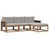 vidaXL Outdoor-Sofagarnitur 4 stk. Natur und Hellgrau