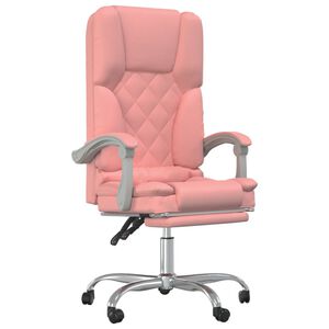 vidaXL B&uuml;rostuhl mit Massagefunktion Rosa Kunstleder