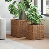 vidaXL Pflanzer Korb mit Speicher 2 pcs Braun Lacak Rattan