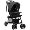 vidaXL 2-in-1 Kinderwagen Dunkelgrau und Schwarz Stahl