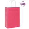 vidaXL Papiertragetaschen 250 Stk. mit Henkeln Rosa 21x11x31 cm