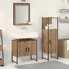 vidaXL Badezimmerm&ouml;bel-Set mit Regal mit T&uuml;r 3 pcs Braun Holzwerkstoff