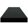 vidaXL Schweberegale 2 Stk. Hochglanz-Schwarz 90x23,5x3,8 cm MDF