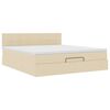 vidaXL Ottoman-Bett mit Matratze & LEDs Creme 160x200 cm Stoff