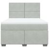 vidaXL Boxspringbett mit Matratze Hellgrau 140x190 cm Samt