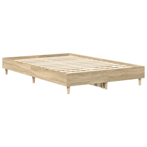 vidaXL Bettgestell ohne Matratze Sonoma-Eiche 120x190 cm Holzwerkstoff
