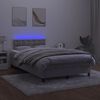 vidaXL Boxspringbett mit Matratze & LED Hellgrau 120x200 cm Samt