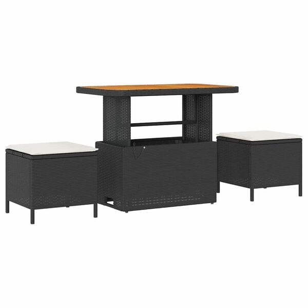 vidaXL Garten-Sofa-Set mit Kissen 10 pcs Schwarz und Creme