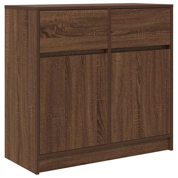 vidaXL Sideboard mit Schublade Braun Eichen-Optik 80x34x76 cm
