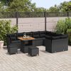 vidaXL Garten-Sofa-Set mit Kissen mit Speicher 12 pcs Schwarz