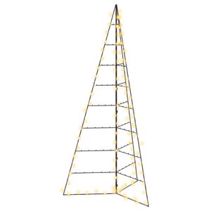 vidaXL Metall Weihnachtsbaum KUOPIO 210 cm Warmes Wei&szlig; Stahl Schwarz