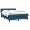 vidaXL Boxspringbett mit Matratze Dunkelblau 160x210 cm Samt