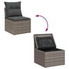 vidaXL Garten-Sofa-Set mit Speicher 7 pcs Grau Poly Rattan