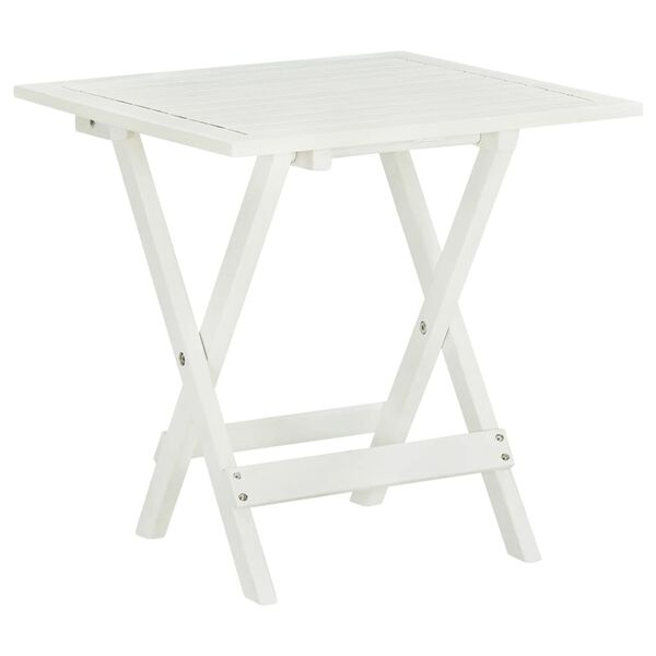 vidaXL Bistrotisch Weiß 46x46x47 cm Massivholz Akazie
