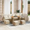 vidaXL Gartensofa-set mit Kissen 10 pcs Beige und Creme Poly Rattan