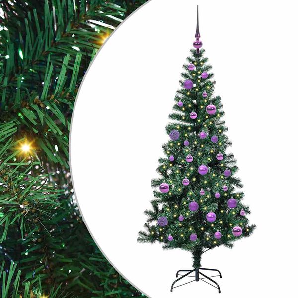 vidaXL Künstlicher vorbeleuchteter Weihnachtsbaum Grün 150 cm