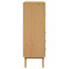 vidaXL Highboard OLDEN Grau und Braun 85x43x125 cm Massivholz Kiefer