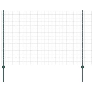 vidaXL Euro-Zaun mit Pfosten 10 x 1,5 m PVC-beschichteter Stahl Gr&uuml;n