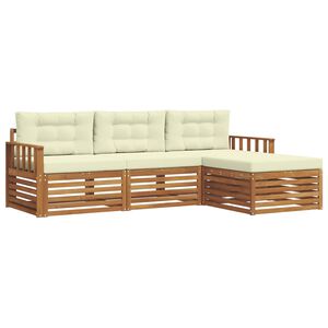 vidaXL Outdoor-Sofagarnitur Natur und Creme 249,5 x 162,5 x 73 cm