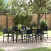 vidaXL Garten Essgruppe 7 pcs Schwarz Pulverbeschichteter Stahl