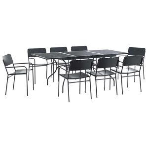 vidaXL Garten Essgruppe 9 stk. Anthrazit Stahl