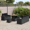 vidaXL Gartensofa-set mit Kissen 8 pcs Schwarz Poly-Rattan