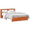 vidaXL Bettrahmen mit Regal 2 Stk. Wachsbraun Massivholz Kiefer