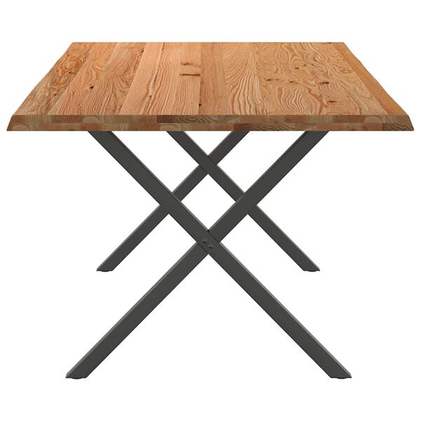 vidaXL Esstisch mit Baumkanten 180x100x74 cm Massivholz Eiche Rechteck