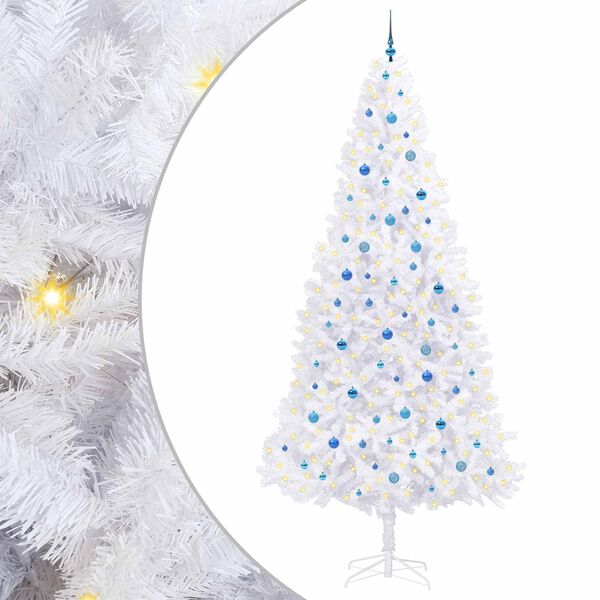 vidaXL K&uuml;nstlicher Weihnachtsbaum Wei&szlig; 300 cm PVC und Stahl