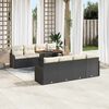 vidaXL Garten-Sofa-Set mit Kissen 7 pcs Schwarz und Creme