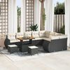 vidaXL Garten-Sofa-Set mit Kissen 12 pcs Schwarz und Creme